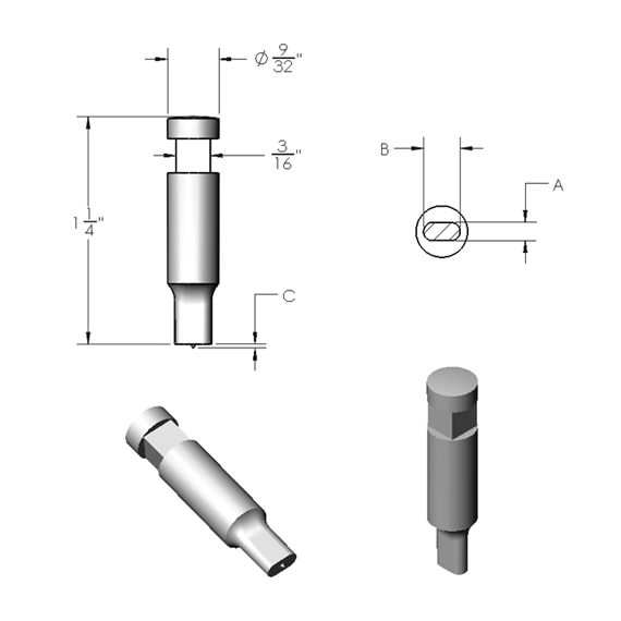 200160250-Spring-Steel, Pexto Roper Whitney 1/4 inch Punch and Die Set for  No. 16 Hand Punch